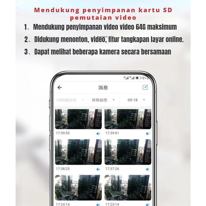 Kamera CCTV 2MP WiFi Pintar V380 Kamera Keamanan Berbentuk Bola Lampu