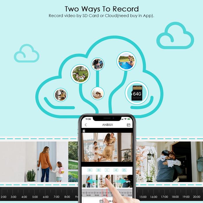 CCTV Murah Sambung Ke Hp CCTV Outdoor Waterproof Wireless WiFi 2MP HD Full Color CCTV Jarak Jauh Pan