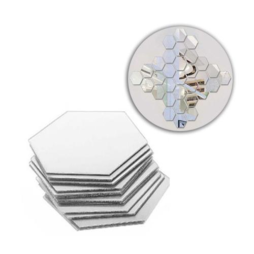 1 SET 8pcs Cermin Hexagonal Cermin Dinding Panjang, Cermin Make Up, Cermin Makeup, Cermin Aesthetic,
