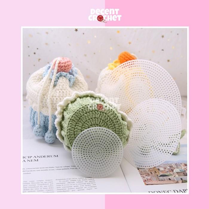 Kanvas Plastik / Plastic Canvas Clutch / Jaring Tas Rajut Bulat