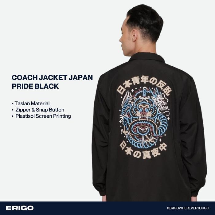 Erigo Coach Jacket Japan Pride Black