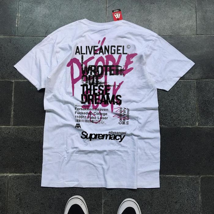 Kaos Putih Pria Original T-shirt Baju Distro Street Style Graffiti Surfing Lengan Pendek Baju Street