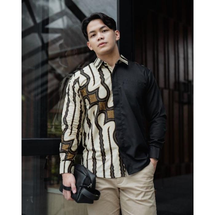 Kemeja Batik Pria NUC.ID Arya 03 (Hitam-Cream)