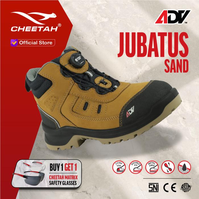 (BONUS KACAMATA MATRIX) CHEETAH SEPATU SAFETY ADV JUBATUS SAND 6112K BERKUALITAS