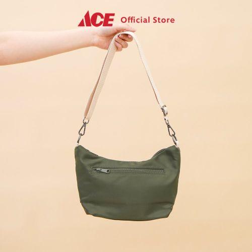 Ace Ataru Baguette Tas Selempang Nylon - Hijau Tua Sling Bag Stylish Tas Crossbody Cewek Woman Mini 