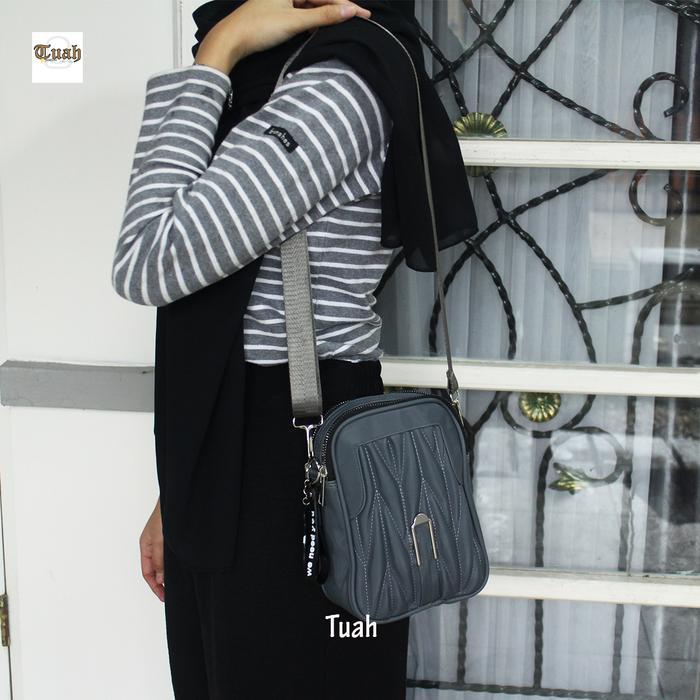 TERLARIS TUAH SLIMBAGS HARGA GROSIR / SL Chibao Pouch HP 2 Ruang New Bordir Series IW - 0117 /Slingp
