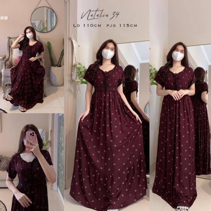 Daster Arab Natalia Motif Bunga-Bunga By Fairuz