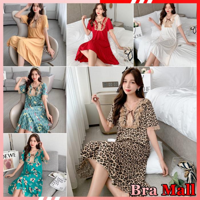 【 Bra Mall 】BM-335 Daster Renda Sexy V sharp Kekinian 2022 Pijama wanita import