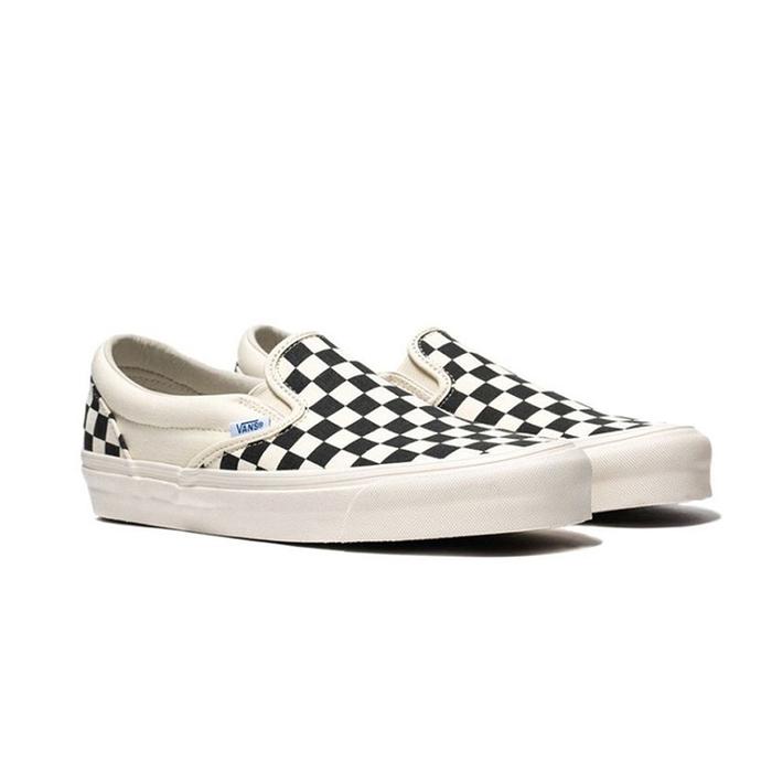 CLEARANCE SALE VANS OG VAULT SLIP ON CHEKERBOARD BLACK WHITE 2016 ORIGINAL BERKUALITAS