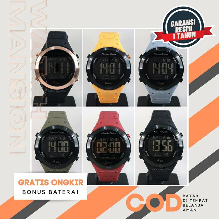 JAM TANGAN PRIA ALEXANDRE CHRISTIE 9350 AC 9350 AC9350 DIGITAL RUBBER STRAP ORIGINAL & GARANSI RESMI