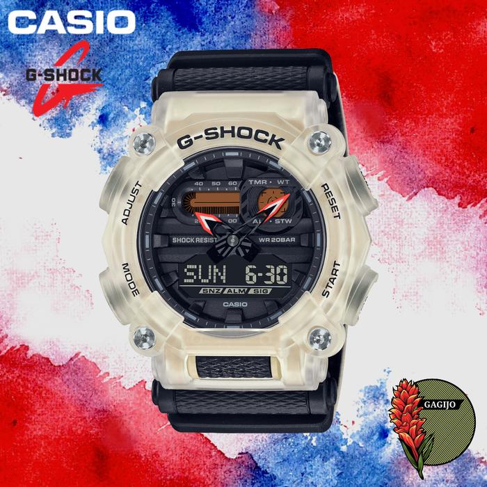 Casio G-Shock GA-900TS-4A Canvas Transparent Orange Jam Tangan GShock GA-900 Series Analog Digital