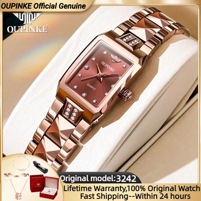 Jam Tangan Wanita OUPINKE 3246 Elegant Ladies' Watch Swiss Certification Imported Quartz Movement Tu