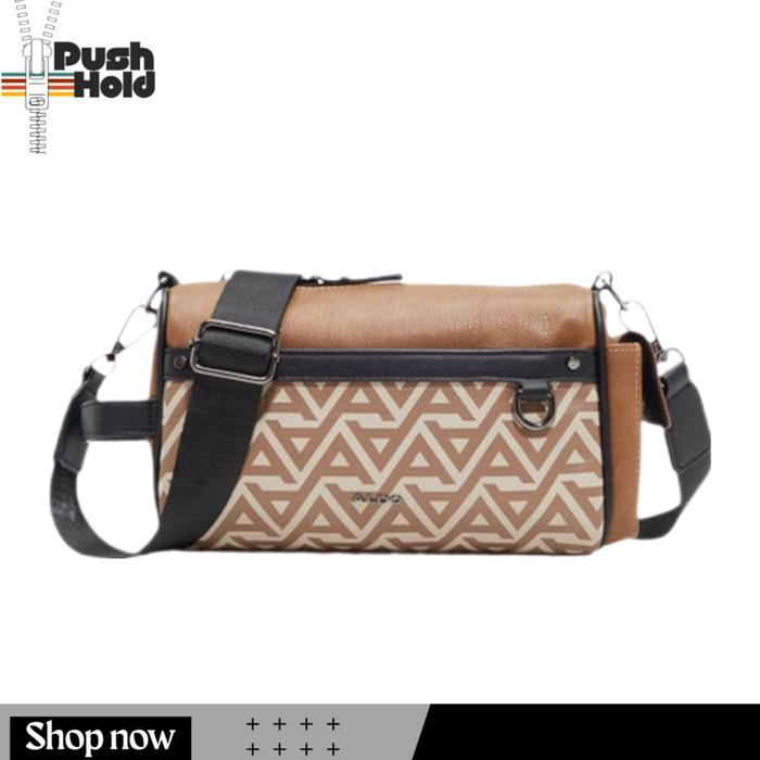 ALDO Crossbody Bag  AFIABARD Men's Tas Selempang Pria Original - Tan Combo/Brown