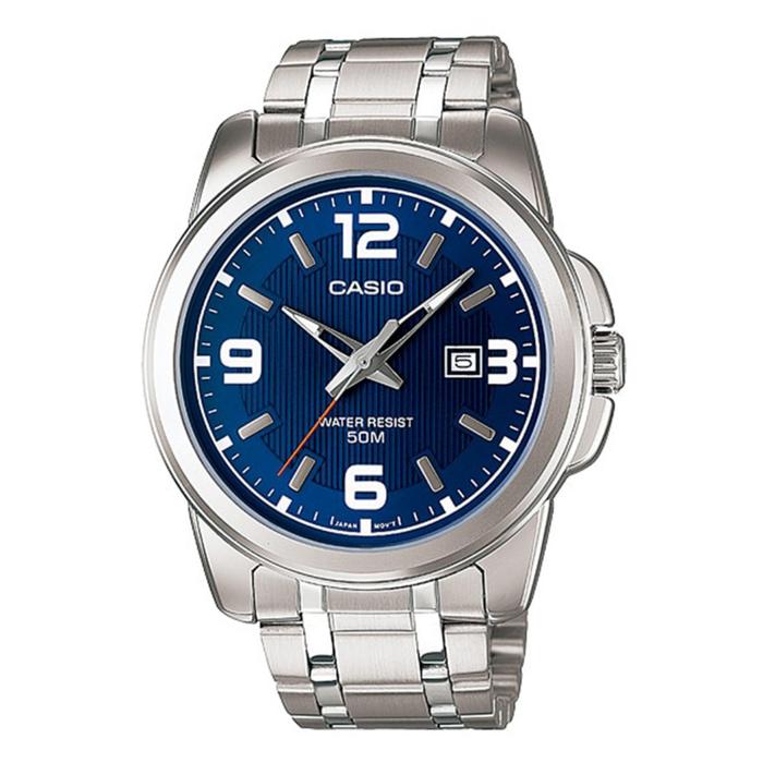 CASIO ORIGINAL - CASIO MTP-1314D-2AV - MEN - Grey Biru - Stainless - Jam dunia JD17ST # Jam Tangan P