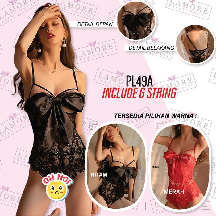 TERBARU Lingerie Seksi Baju Tidur Sleepwear Hitam Cosplay PL49A