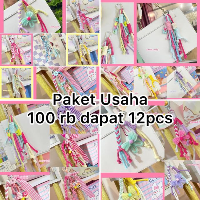 Paket Usaha Bag Charm Aesthetic (100K Get 12) | Gantungan Tas Kekinian Promo!