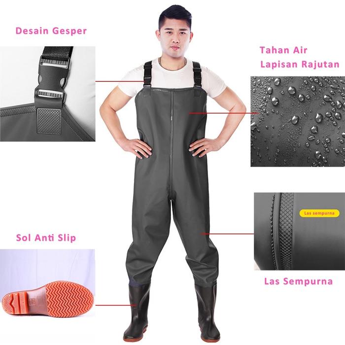 Celana Wader Mancing Celana Pancing Waterproof Celana Wader Pancing Sepatu Wader Pancing Celana Wade