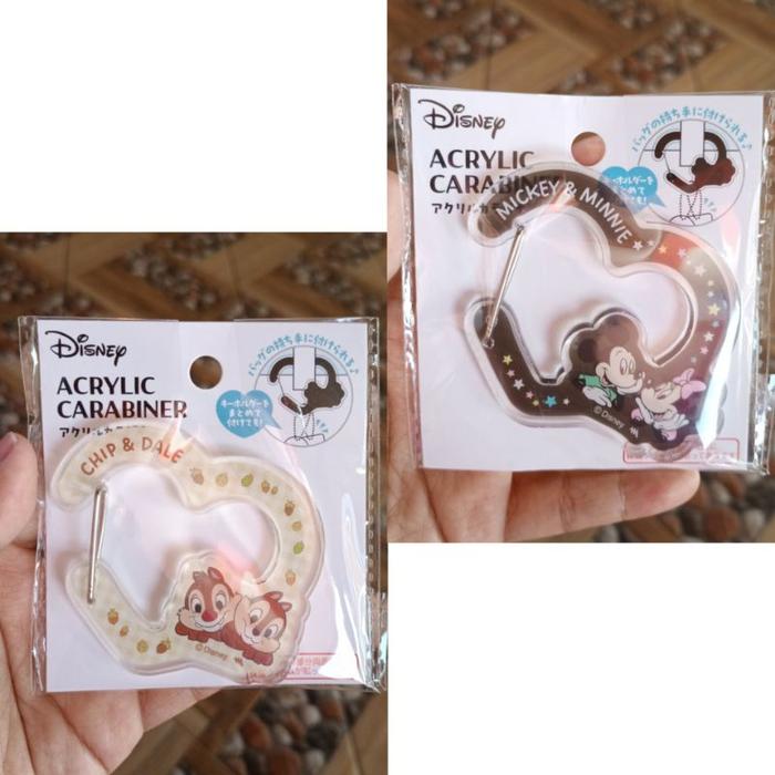 Seria Daiso Watts - Acrylic Carabiner Bag Charm Gantungan Tas Mickey Minnie Chip Dale Promo!