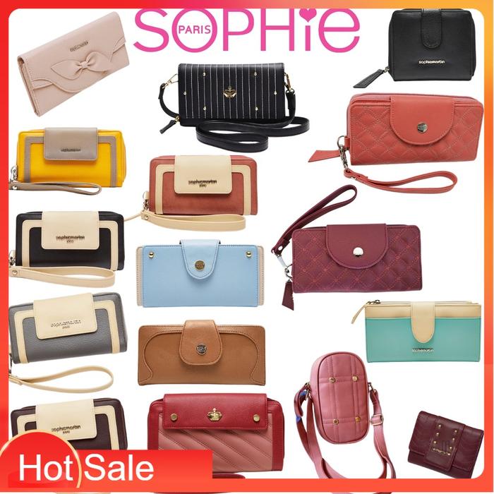 Cuci Gudang Dompet Sophie Martin Paris Wanita Lipat Panjang Koin Resleting HP Simple Korea Mewah