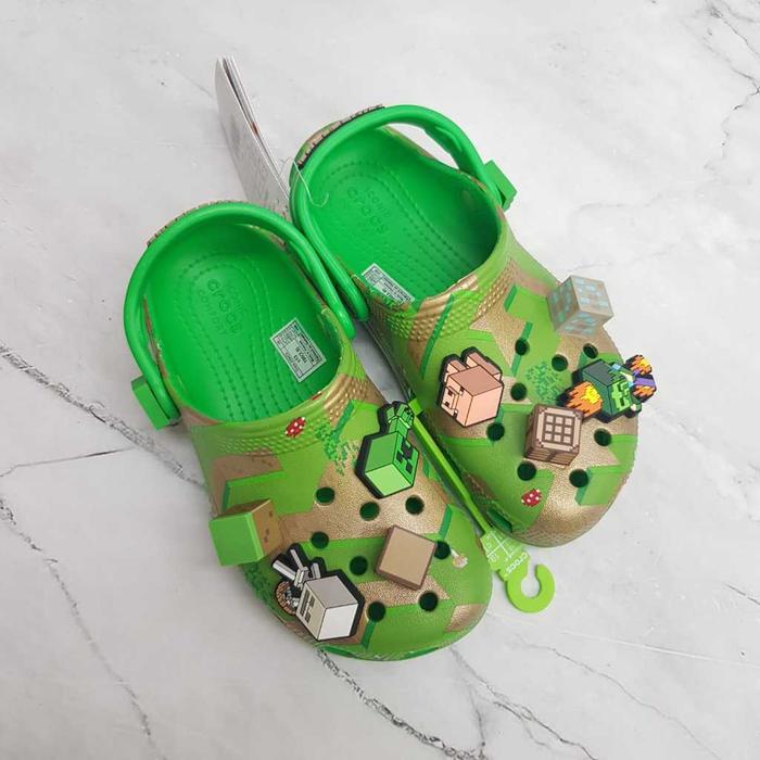 CROCS Minecraft Clog Kids (Include Jibbitz) / Crocs Anak / Sendal Croc / Crocs Minecraft / Minecraft