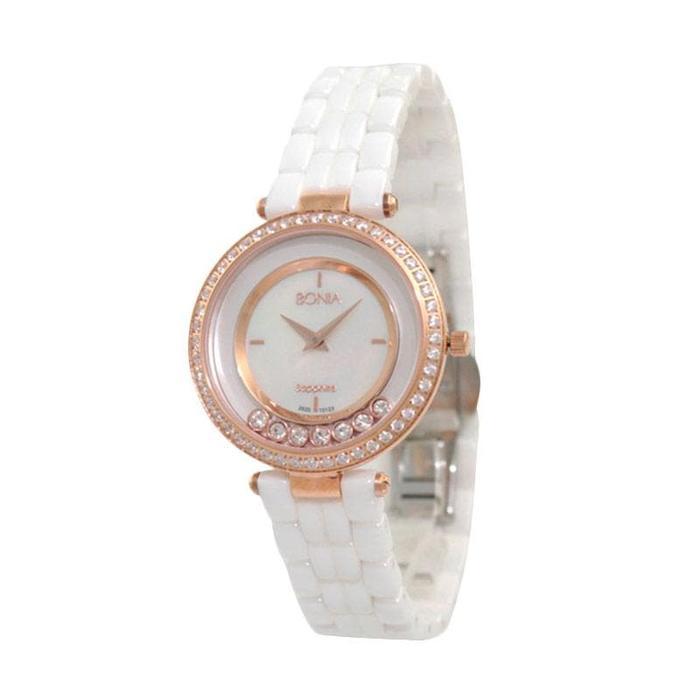 [ORIGINAL] BONIA B10123-2557S JAM TANGAN WANITA CERAMIC WHITE