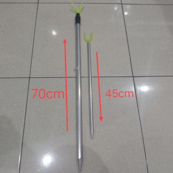 Cagak Joran Tegek Aluminium 70cm-120cm 2 Pcs