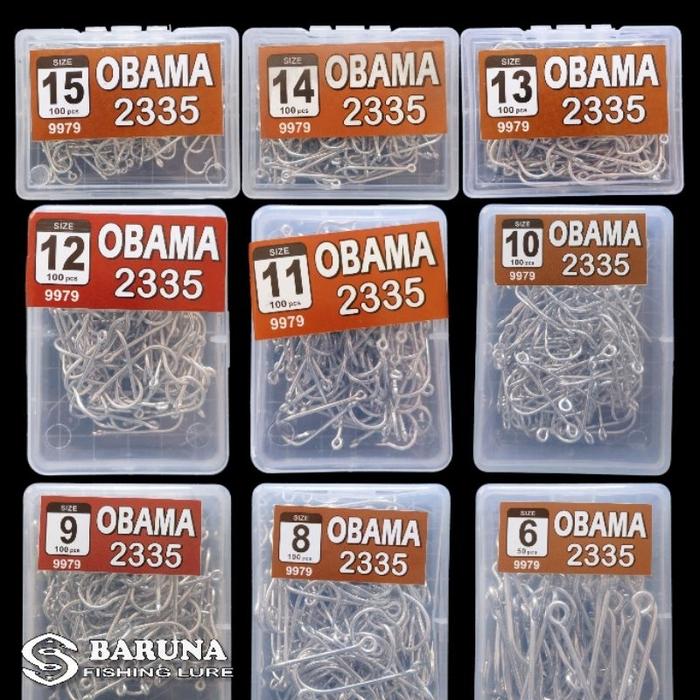 100Pcs Mata Kail Pancing Obama 2335 Stainless Tahan Karat