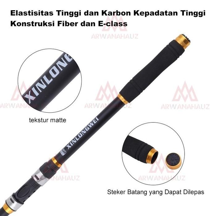 COD Joran Pancing Carbon Fiber Sea Fishing Rod 2.1M-3.6M/7 Tongkat Stik Pancing 3.6Meter Stick Panci