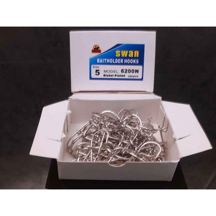 Hook/ Kail Pancing Kotak Swan Duri 6200N, Kail Duri, No 1/0 (besar) - 12 (kecil), Isi 100Pcs