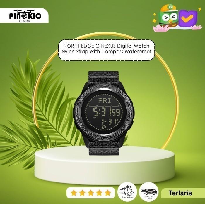 NORTH EDGE C-NEXUS Digital Watch Nylon Strap With Compass Waterproof