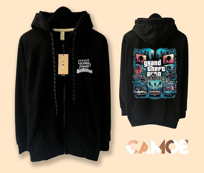 Jaket Hoodie Zipper Grand Theft Auto San Andreas Gaming GTA