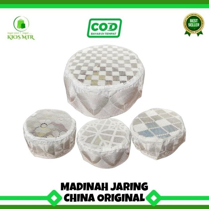 Peci MADINAH JARING ORIGINAL Made In China Murah, Peci Haji Madinah Jaring Cina Original, Peci Kopia