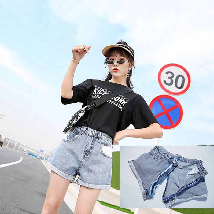 Outdoor Sex Wild Field Open Crotch Women's Pants Jeans Hidden zip