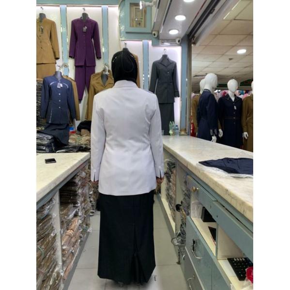 Seragam Putih P3K Asn Pns Wanita/ Atasan Putih Kantong 2 Pns Wanita/ Baju Kerja Wanita Putih Kantong