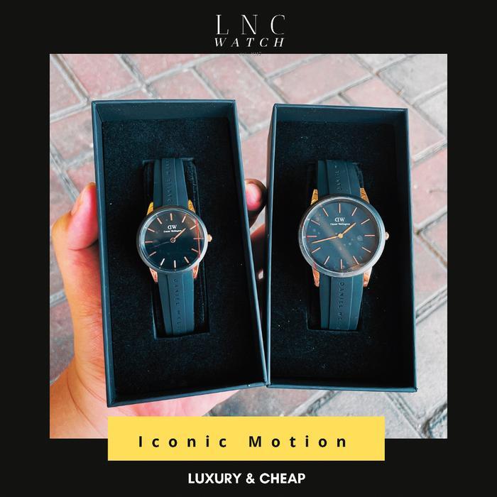 Terlaris DW Iconic Motion Jam Tangan Rubber Strap Analog Display Couple Murah Diskon