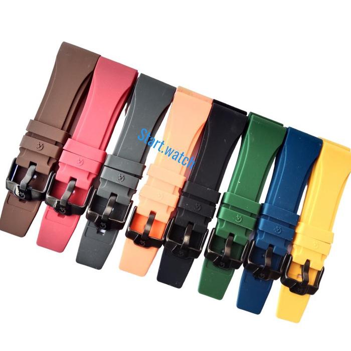 [TL] Tali /Strap Jam Tangan Alexandre Christie Rubber Alexsander Cristi Strap Tali 24MM Jam Tangan A