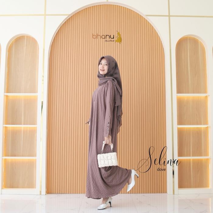 Muslim_id. - Selina Abaya Lambador Knit Premium Abaya Wanita Muslimah Bahan Knit Busui Gamis_Dress_A