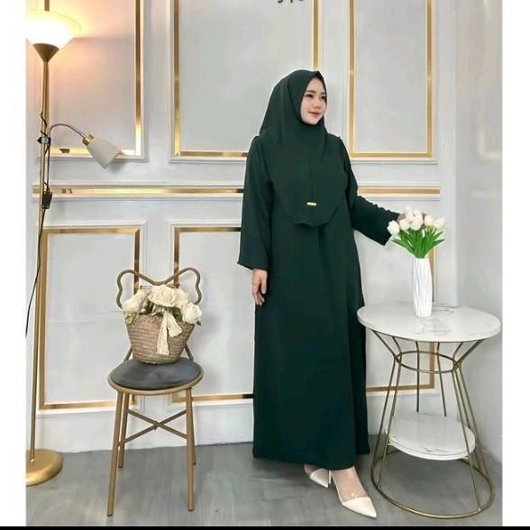 Muslim_id. - Abaya gamis set hijab / Dress abaya Crinkle airflow / Talita Dress