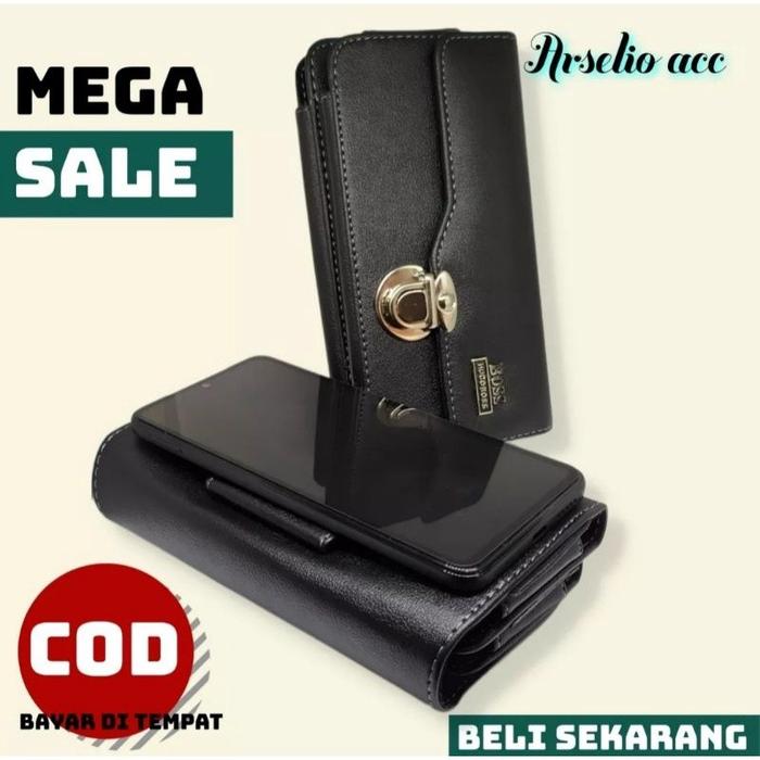 Dompet Hp Pinggang 1 Slot Dan 2 Slot 6,5In,Sarung Hp Horizontal/Mode Tidur,Dompet Hp Pria