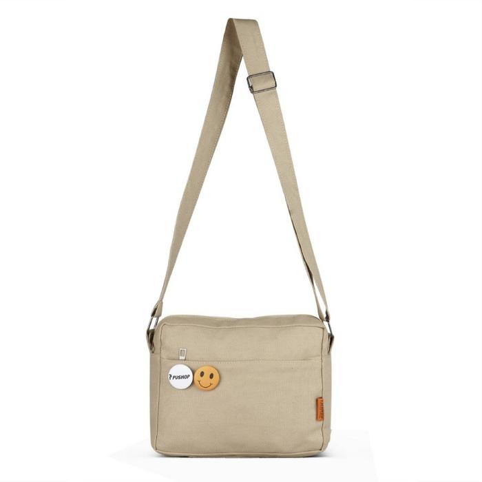 Slingbag Kanvas Makoto Tas Selempang - Unisex Hotshop ( Free Pin )