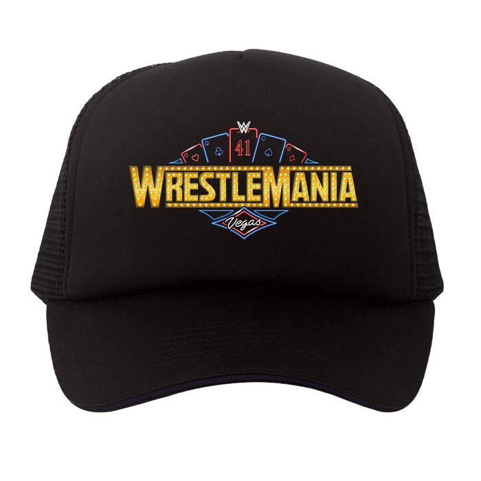 Topi Trucker WrestleMania Wrestle Mania Vegas 41 Logo WWE