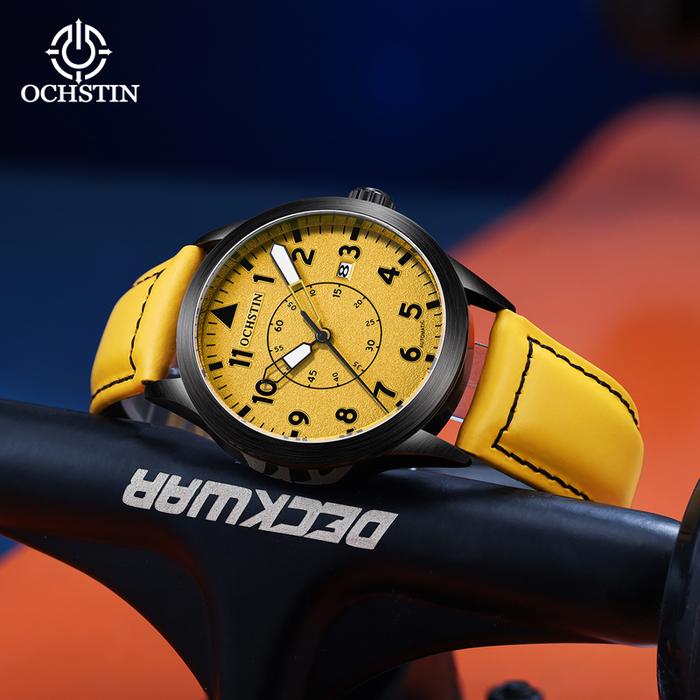 Jam Tangan Pria OCHSTIN Mechanical Men's Watches Top Brand Luxury Autometic Clock Male Yellow New Fa