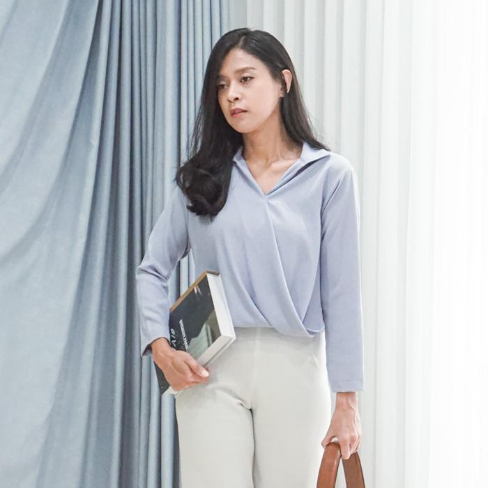 Severli Rui Crop Blouse Lengan Panjang | Top Blouse Casual Wanita | Baju Atasan Tangan Panjang | Ata