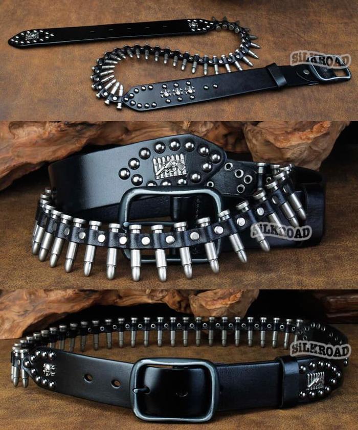 Ready Gan Peluru Bullet Ikat Pinggang Belt Leather Kulit Unik Ready Gan