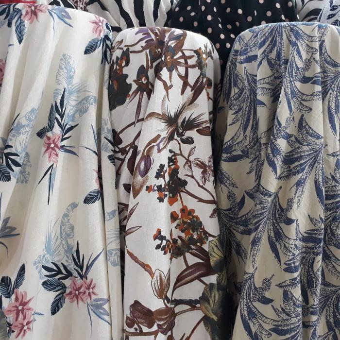 Kain katun linen motif.katun linen bunga.linen halus.bahan katun