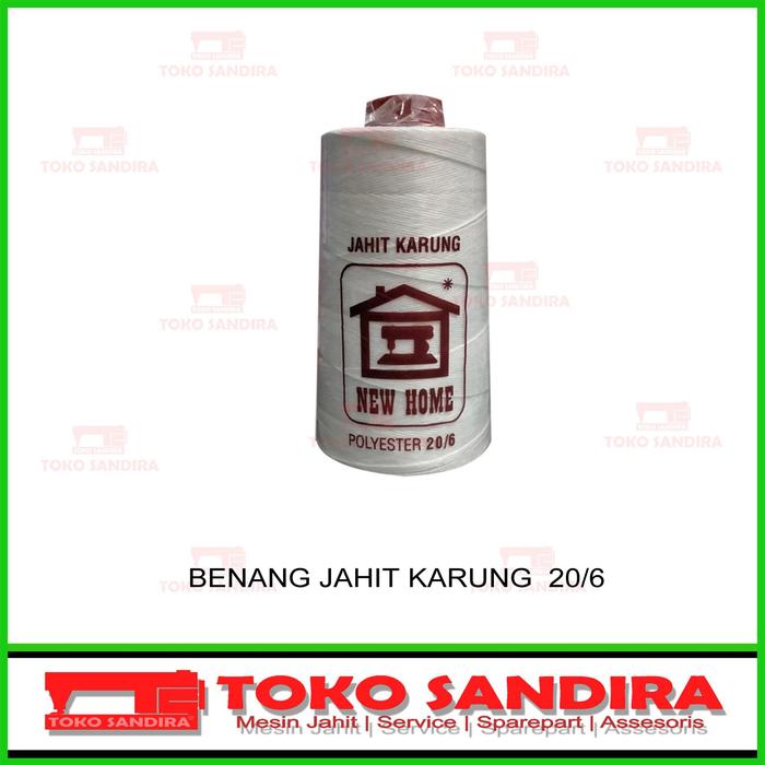 6 PCS Benang Jahit Karung 20/6 / BENANG JAHIT MERK NEW HOME/toko alat jahit/kebutuhan menjahit/toko 