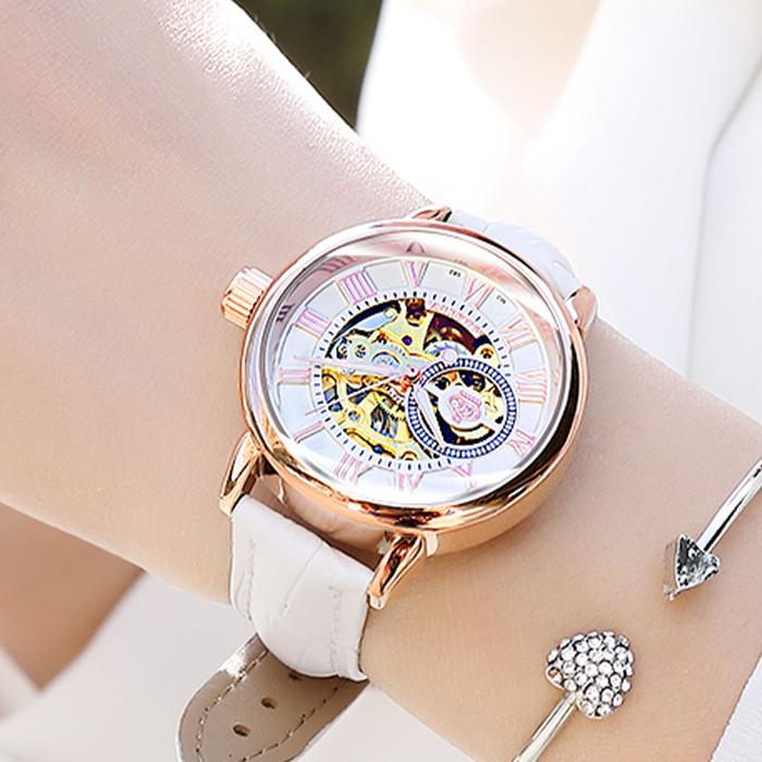 Jam Tangan Wanita MG ORKINA Luxury Design Automatic Mechanical Watches Women Waterproof Ladies Skele