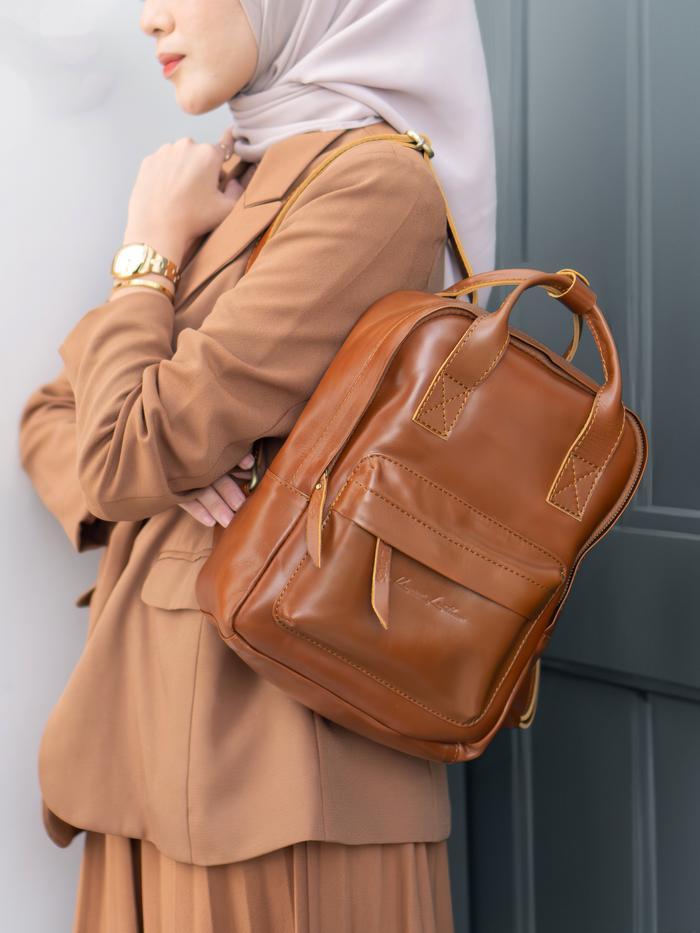 Tas Ransel Wanita Kulit Asli Backpack LAUREN Pullup - Kenes Leather