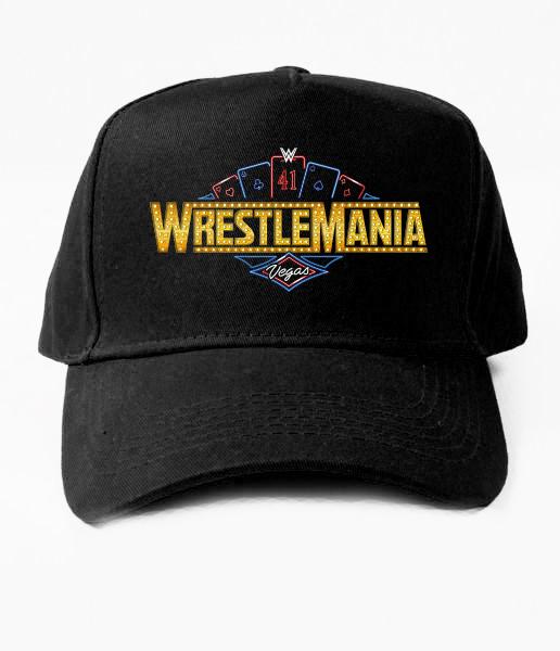 Topi Baseball WrestleMania Wrestle Mania Vegas 41 Logo WWE