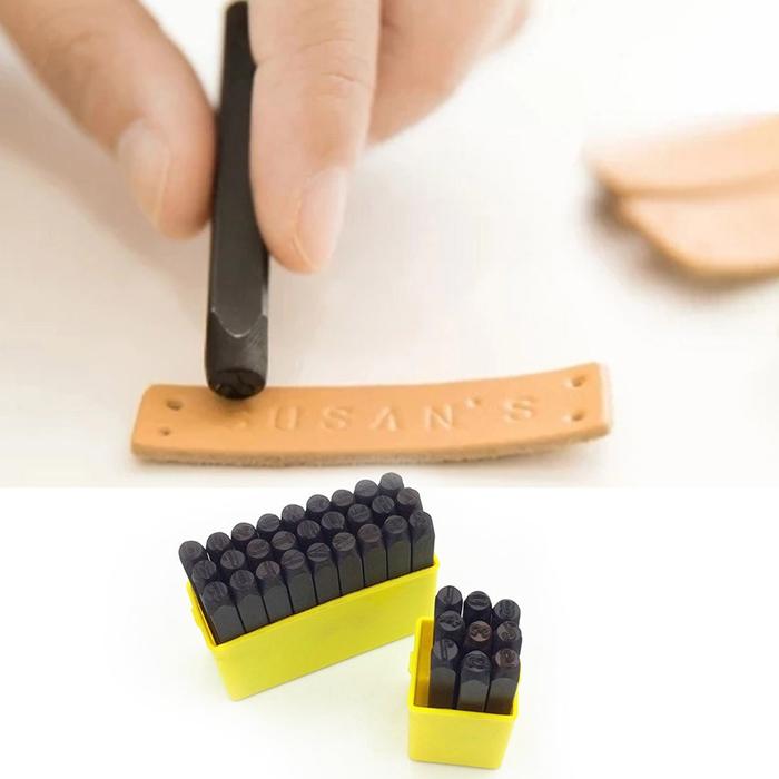 Set Alat Ketok Angka dan Huruf 4mm Steel Stamp Punch untuk Kulit, Kayu, Logam – Perangko Huruf Besar